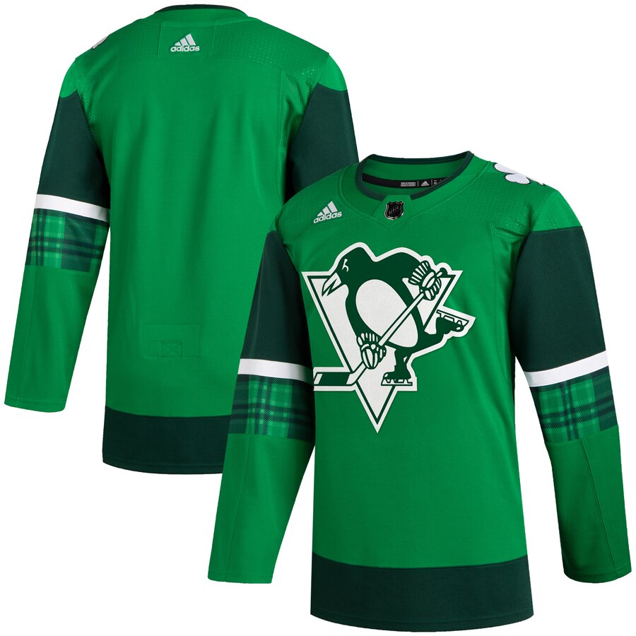 Cheap Pittsburgh Penguins Blank Men Adidas 2020 St. Patrick Day Stitched NHL Jersey Green